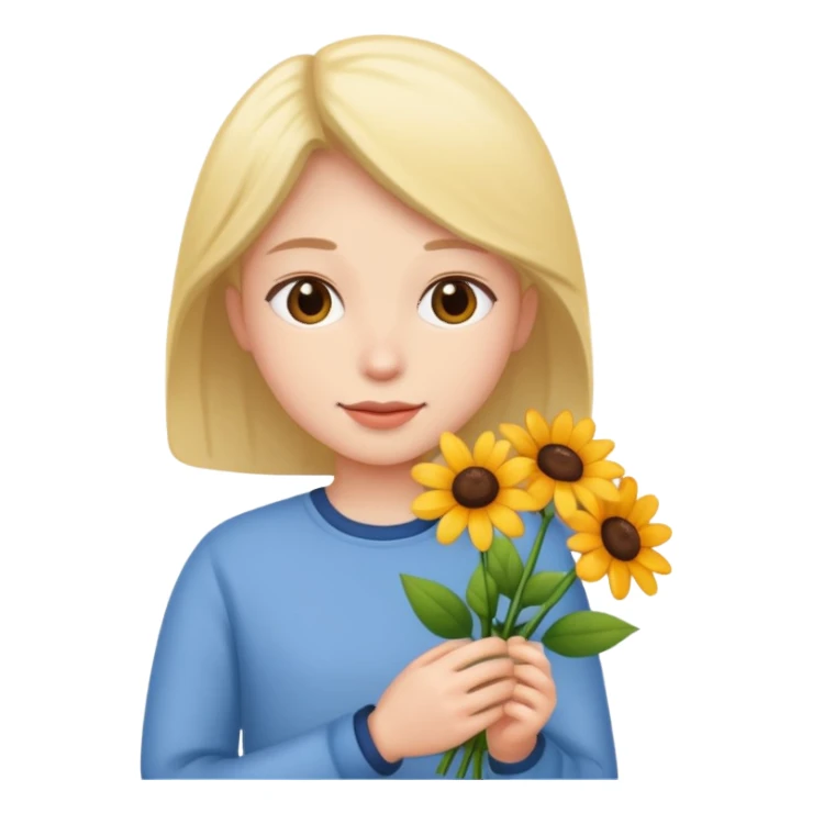 flower-bearing person sticker