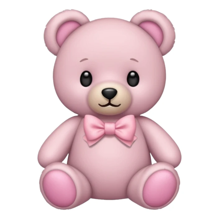 teddy bear with pastel pink bow sticker