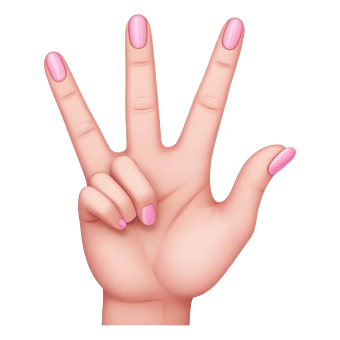 Make number 3 with hand using pinky, index and middle sticker