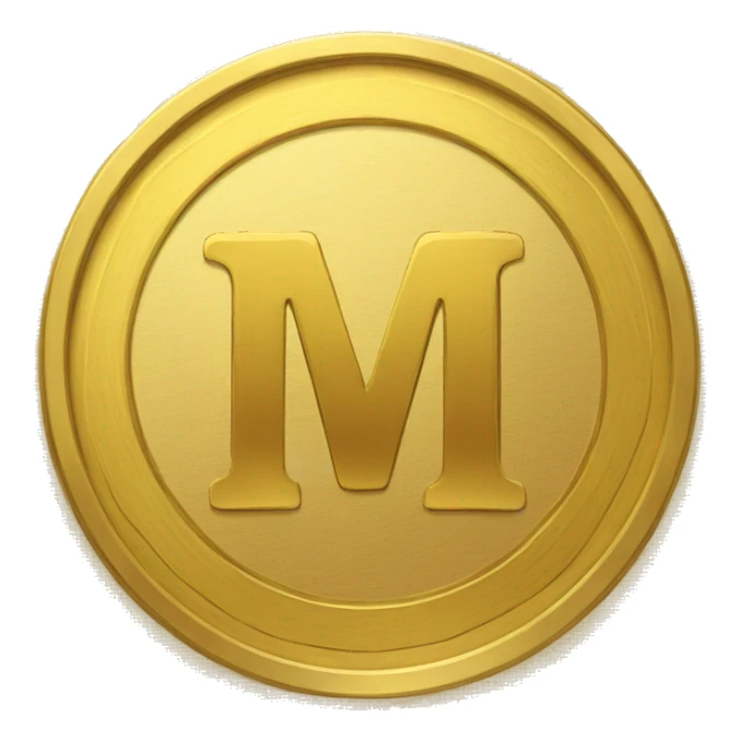 gold-coin-with-a-letter-m sticker