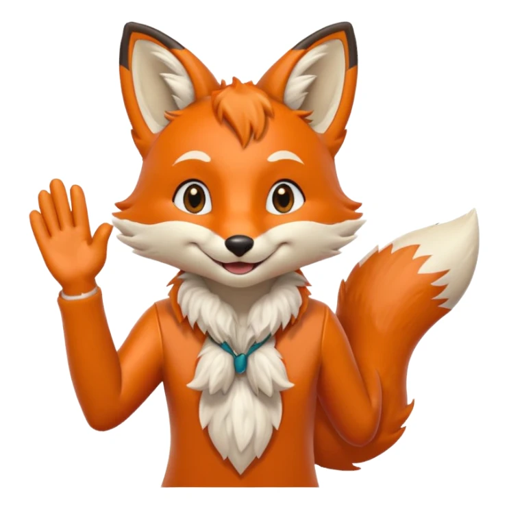Anthro Fox waving sticker