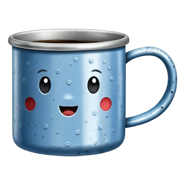 speckled blue tin coffee mug sticker