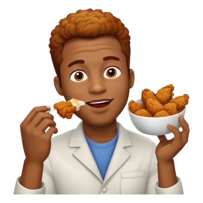 black man eating chicken sticker