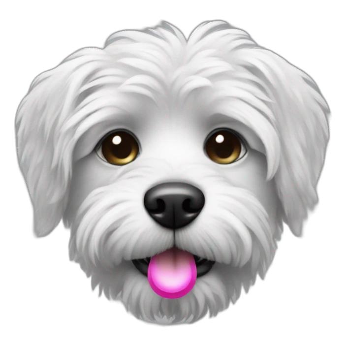 Black and white scruffy dog with pacifier sticker