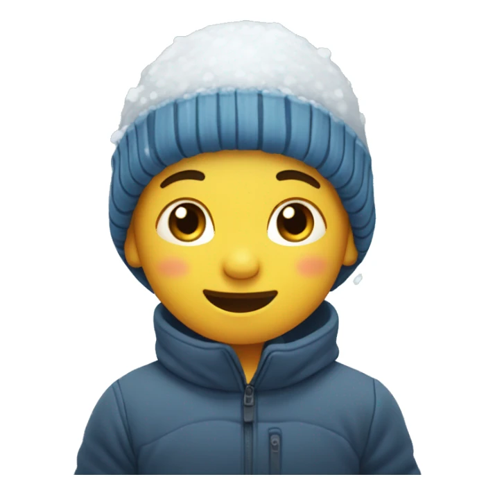 Little boy playing with snow  sticker