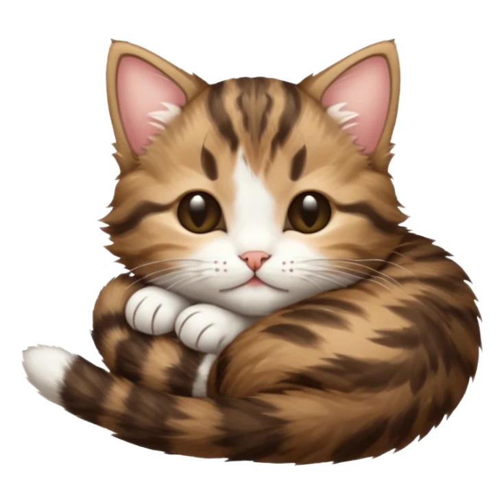 dark brown tabby and white kitten upside down sleeping sticker