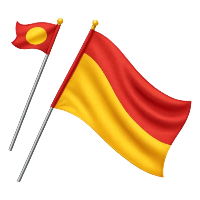  yellow and red flag  sticker