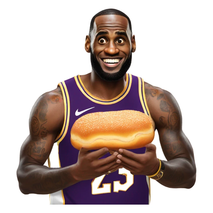 lebron James eating a honeybun sticker