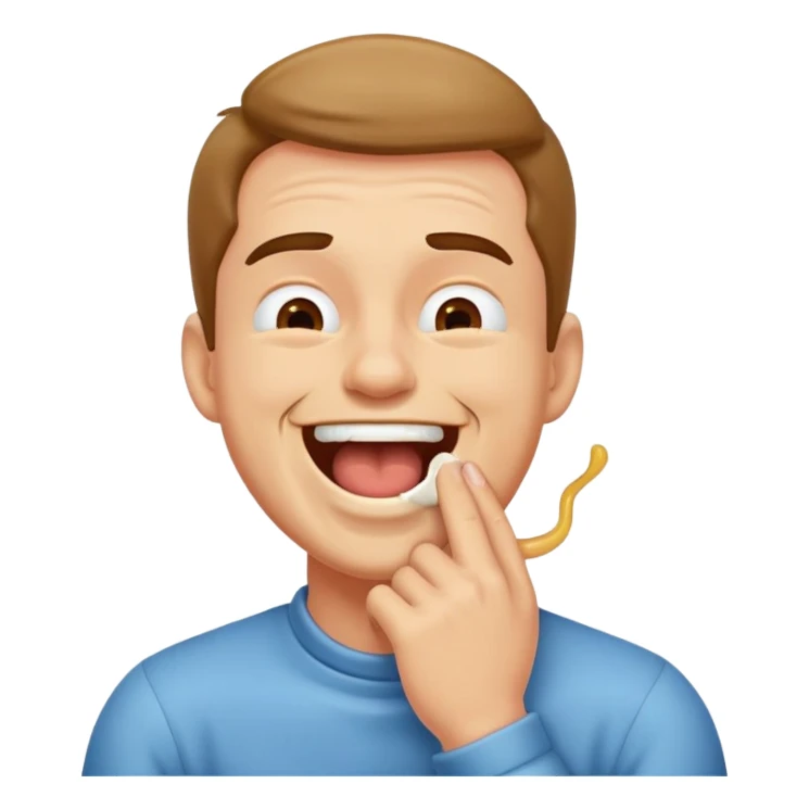 laughing man with hands squeezing throat sticker