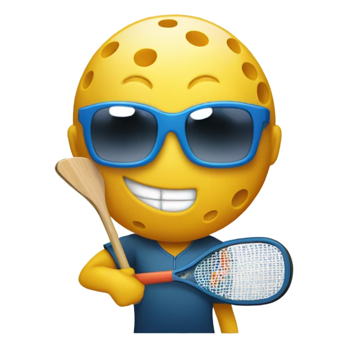 pickleball with sunglasses sticker