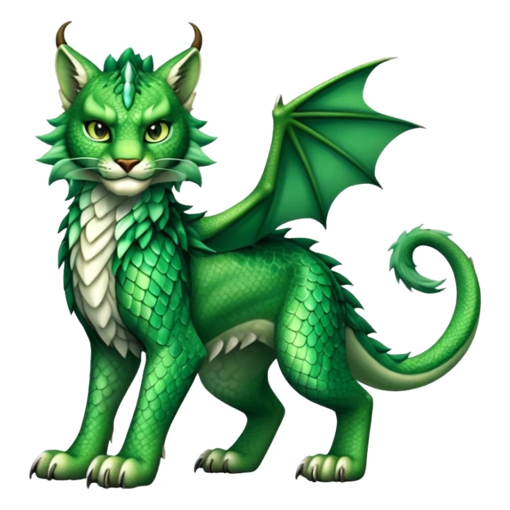 Green Dragon-type Fakémon-Lynx full body sticker
