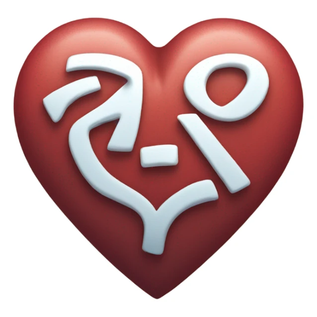 heart with an A inside sticker