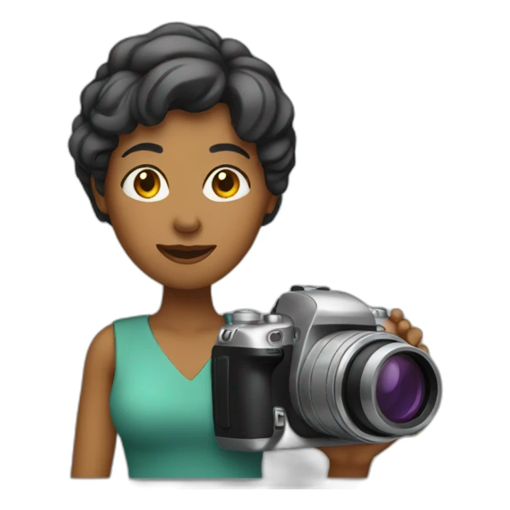woman with camera sticker