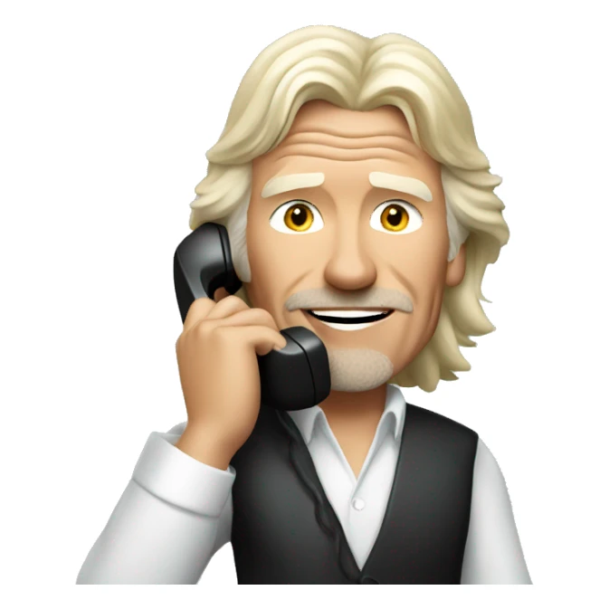 Richard Branson on the phone sticker