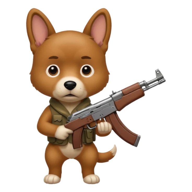 Dog with ak-47 sticker