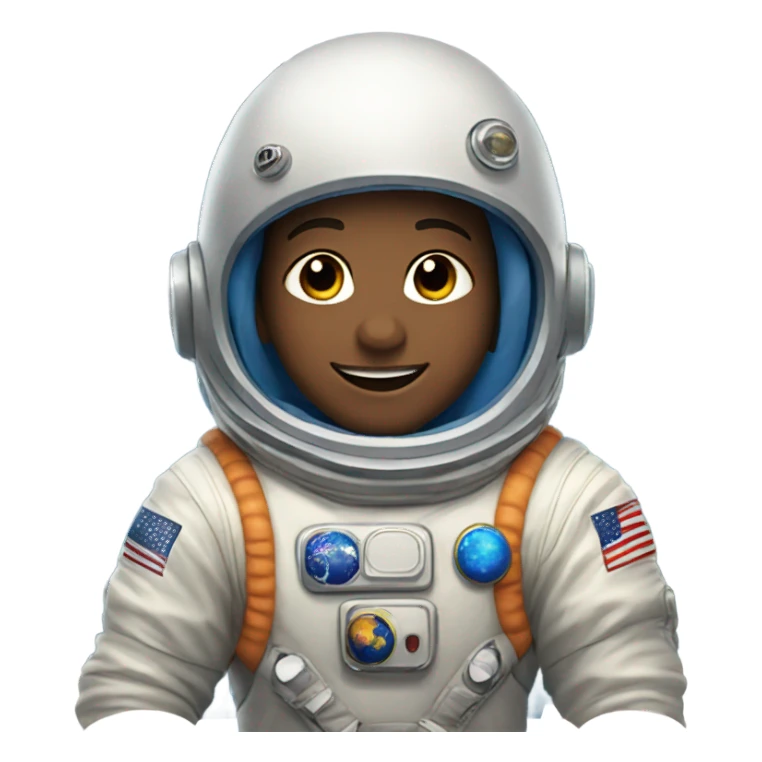 smiling boy in space sticker