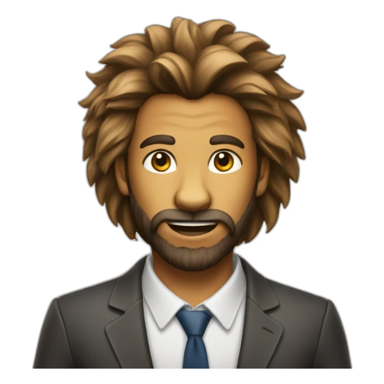 Lion cheveux attachés sticker