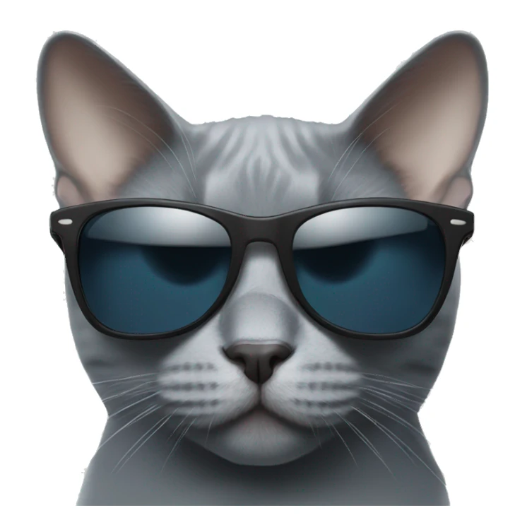 Russian blue cat with sunglasses  sticker