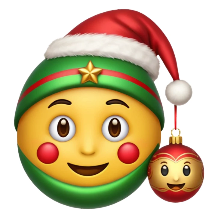 create an emoji with christmas decorations sticker