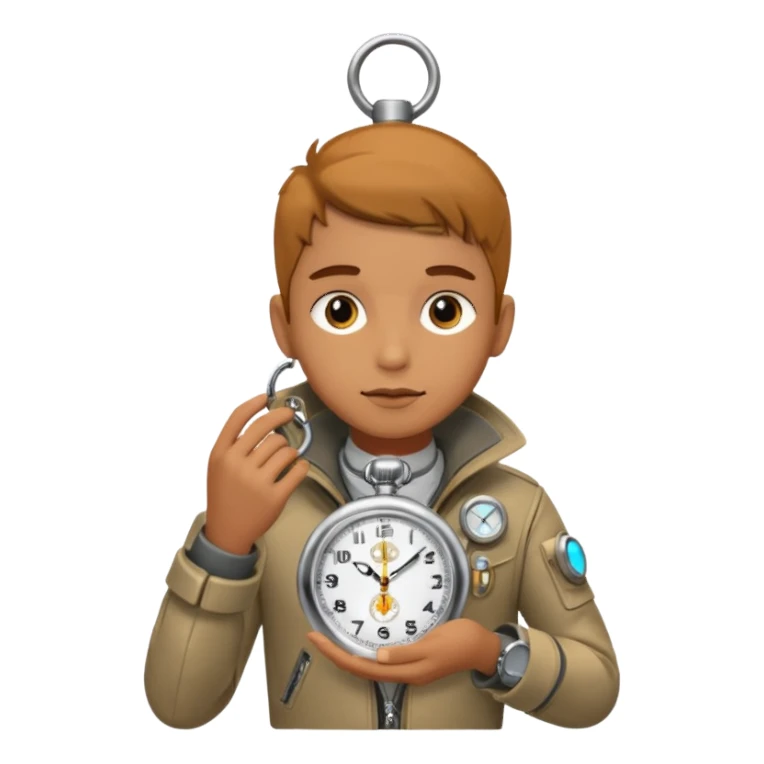 future Explorer with futuristic pocket watch sticker