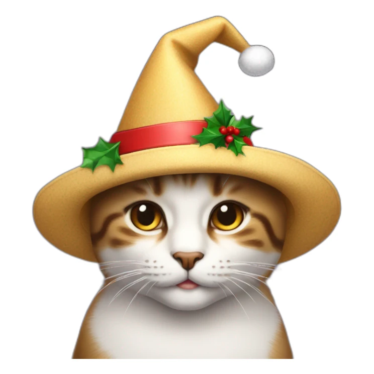 Gato con sombrero de navidad  sticker