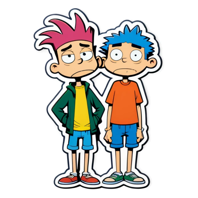 Ed Edd and eddy from Cartoon Network standing together  sticker