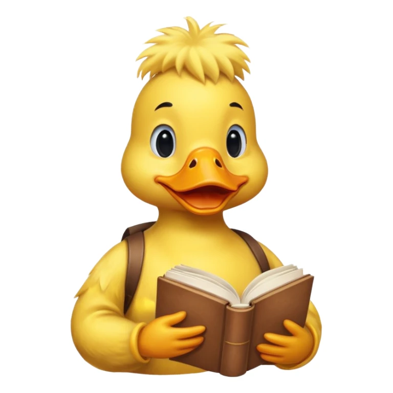 duck holding  book sticker