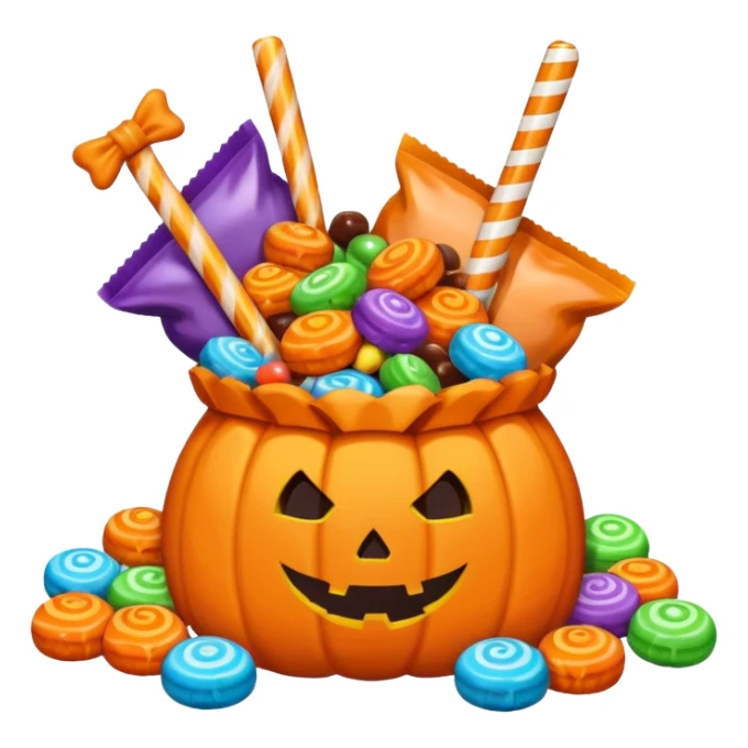 Halloween candies and candy bags sticker