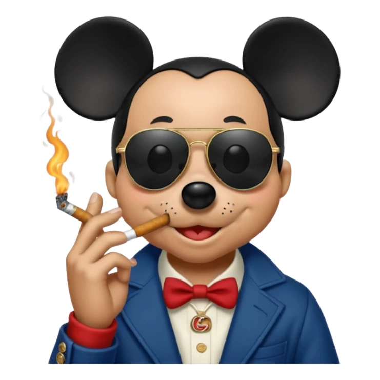 Mickey Gucci qui fume  sticker