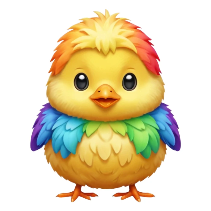 Rainbow colored baby chick sticker