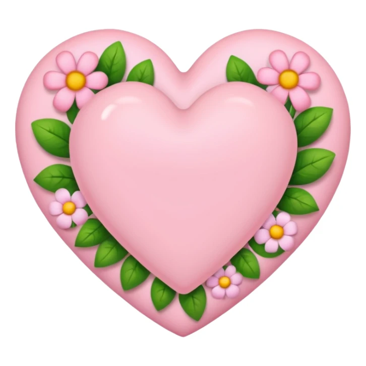 Light pink heart with flowers on it  sticker
