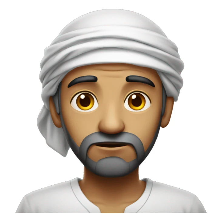 sad arab photorealistic serious sticker