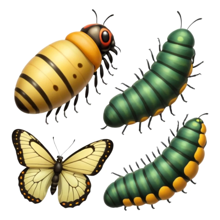 butterfly life cycle one by one  sticker