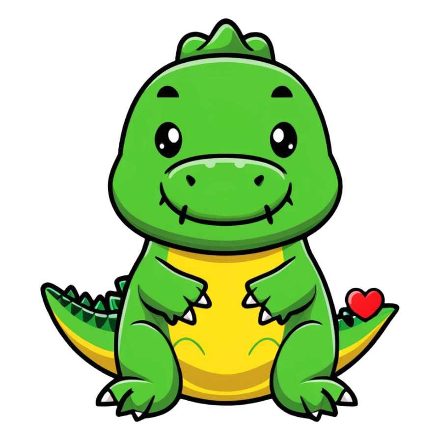 romantic crocodile with heart eyes sticker