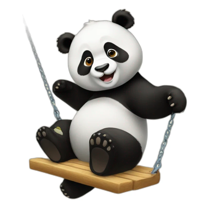 A panda that swings sticker