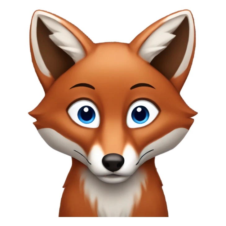brownish red fox with a blue tuni sticker