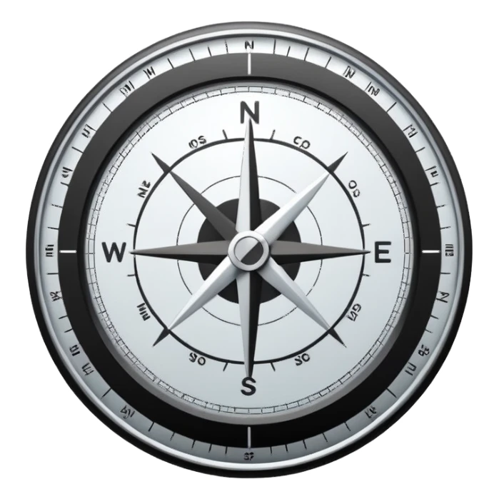 Minimalistic flat vector icon, iOS style, thin black contour on white background. Geometric compass and protractor overlapping. No text, no shadows sticker
