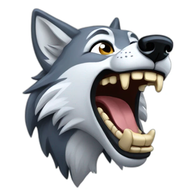 laughing wolf sticker