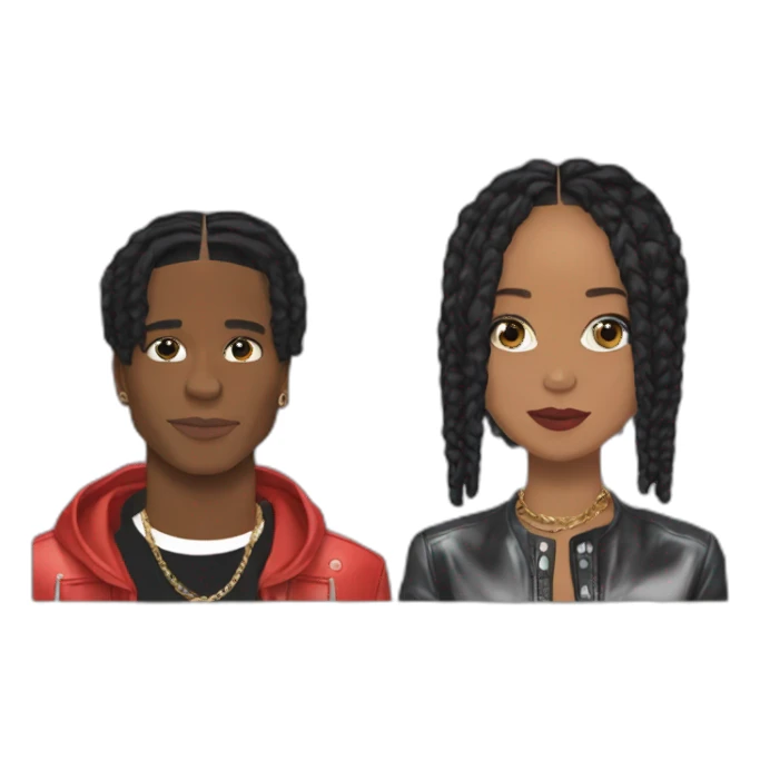 Riri and asap rocky sticker