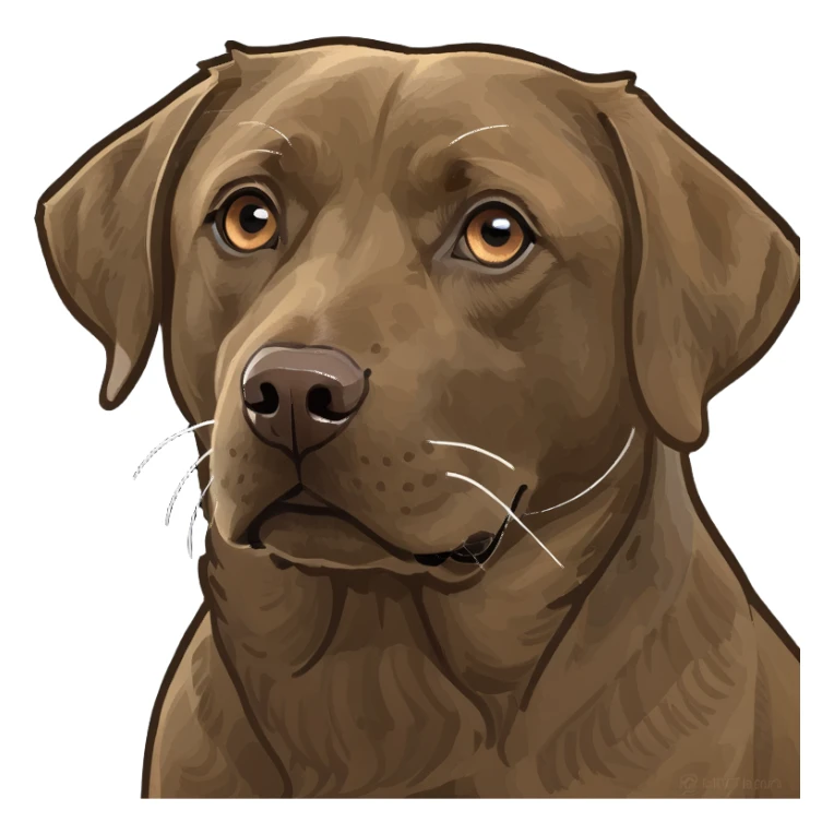 Brown labrador with light eyes sticker