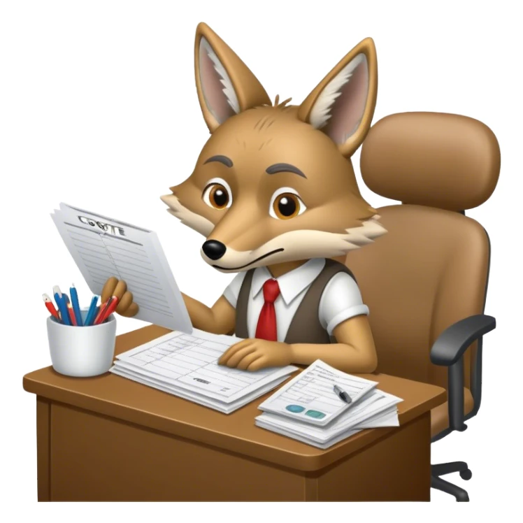Coyote doing taxes  sticker