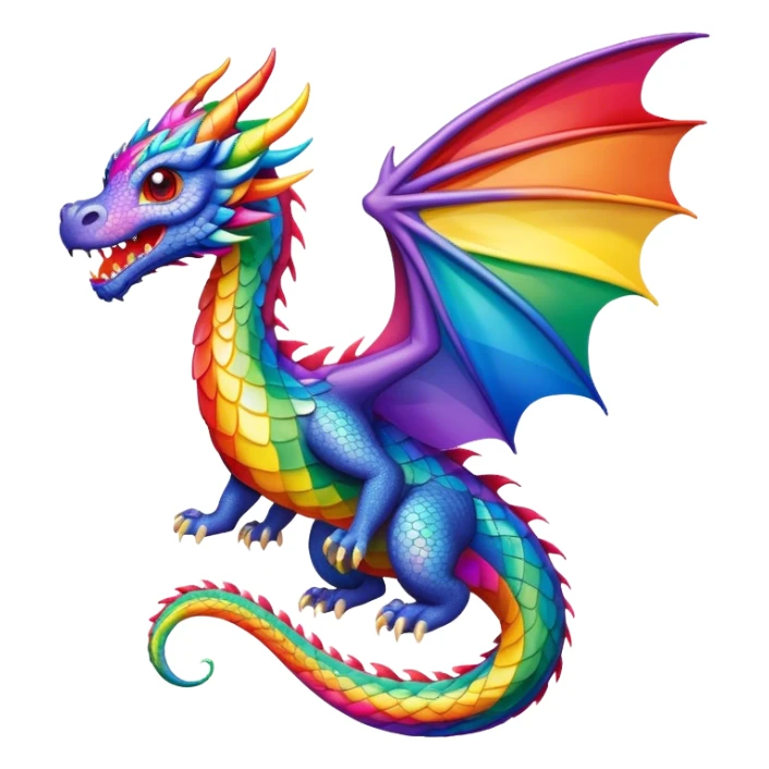 Gay flying dragon with rainbow sticker