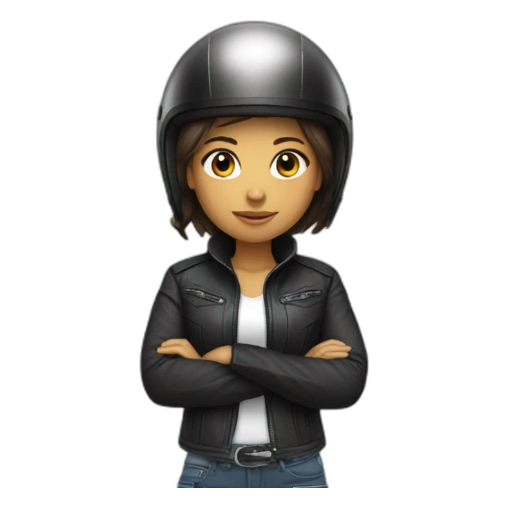 Girl with motorcycle helmet sticker