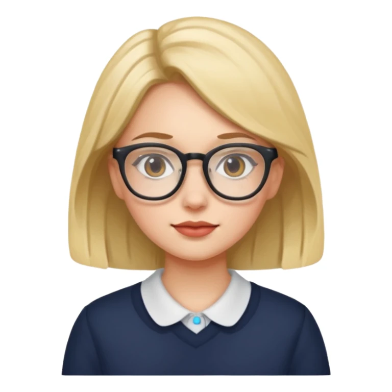 big spects with girl sticker