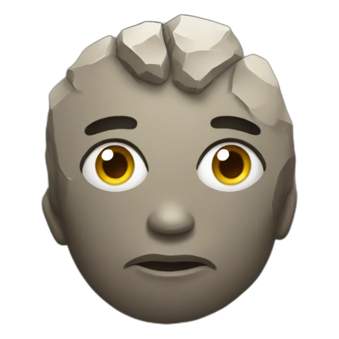 Rock with human face sticker