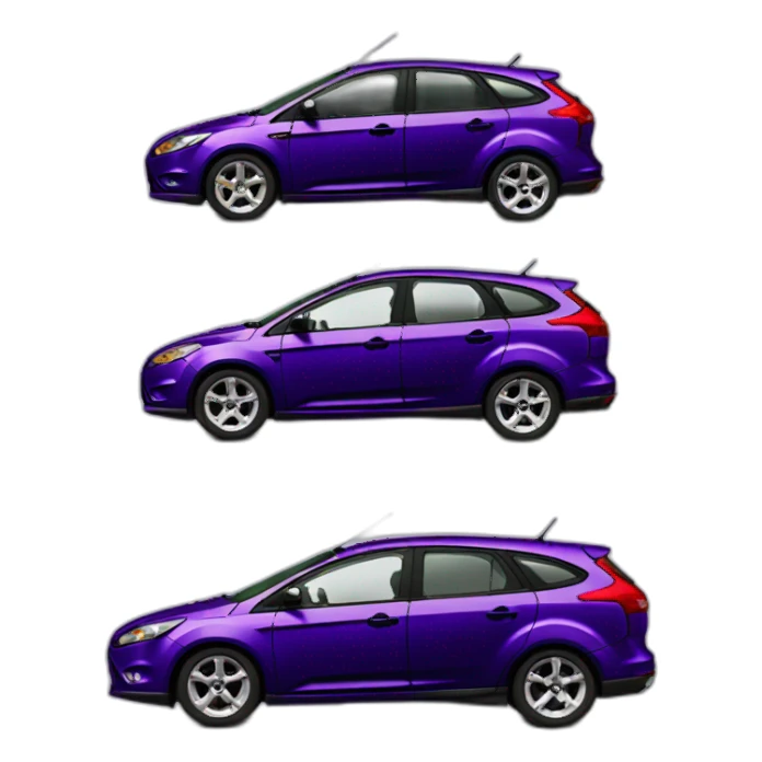 Ford Focus Break 2009 dark purple from side sticker