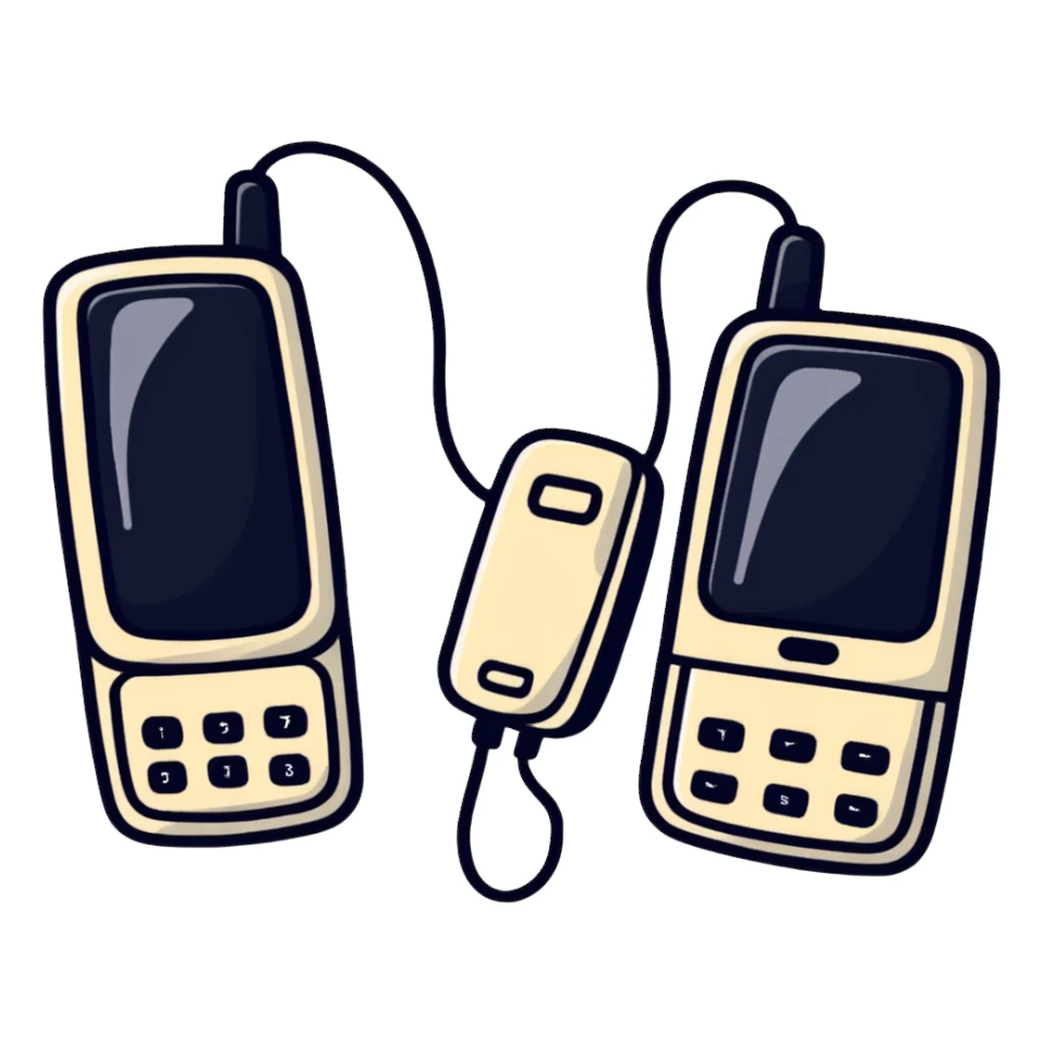 two phones ringing sticker