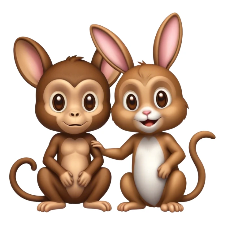 Monkey and bunny sticker