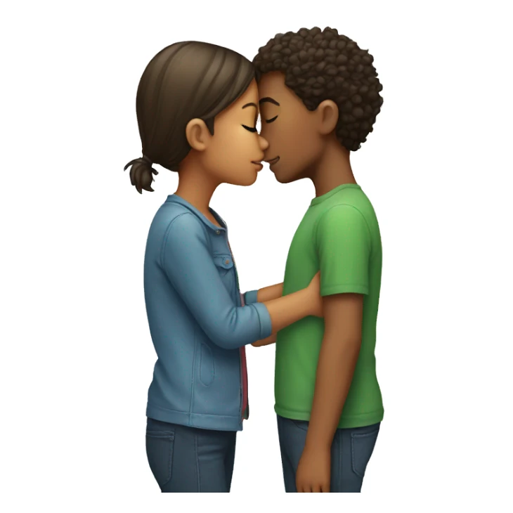 boy kissing a girl sticker