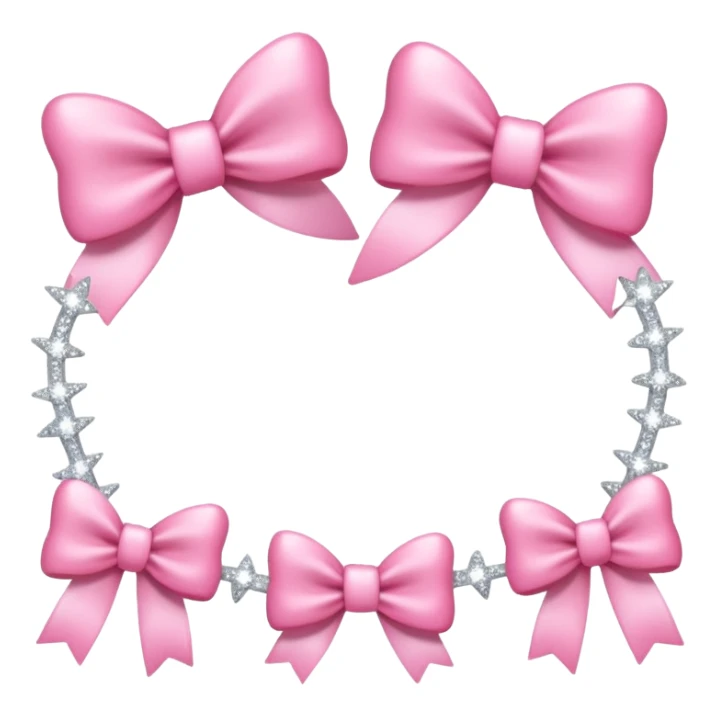 cute feminine border with bows and sparkles sticker